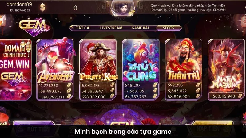 Minh bạch trong các tựa game